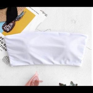 ZAFUL White Padded Bandeau Bathing Suit